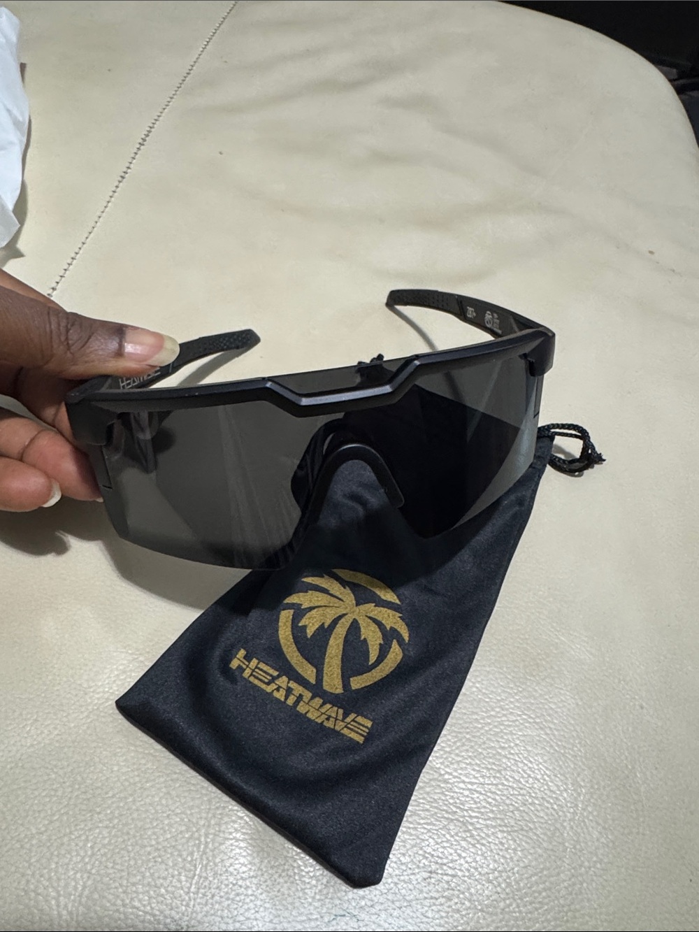 Men’s Black Shield Sunglasses – Smoke Lens